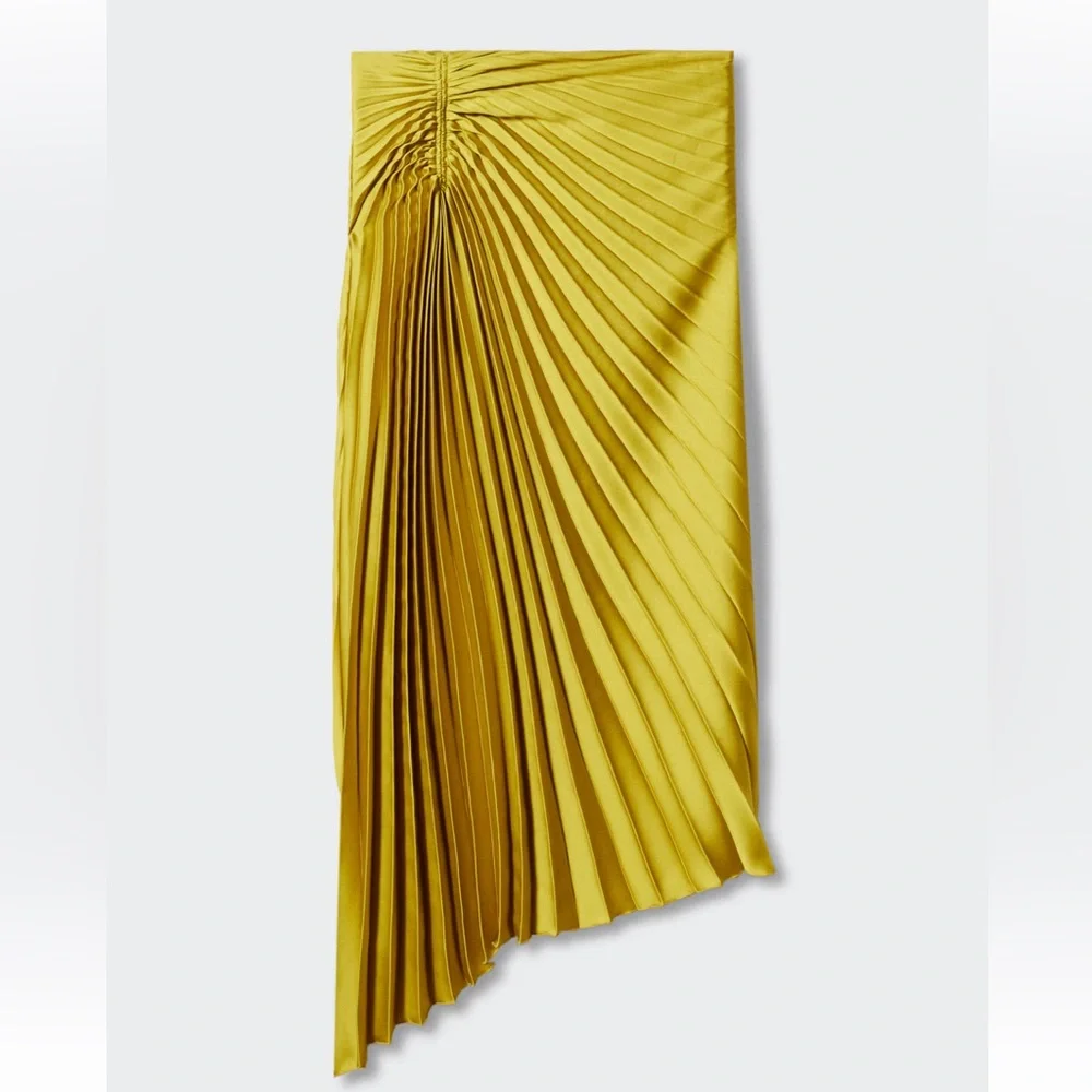 Mango PLEATED ASYMMETRIC SKIRT - Picture 3 of 8